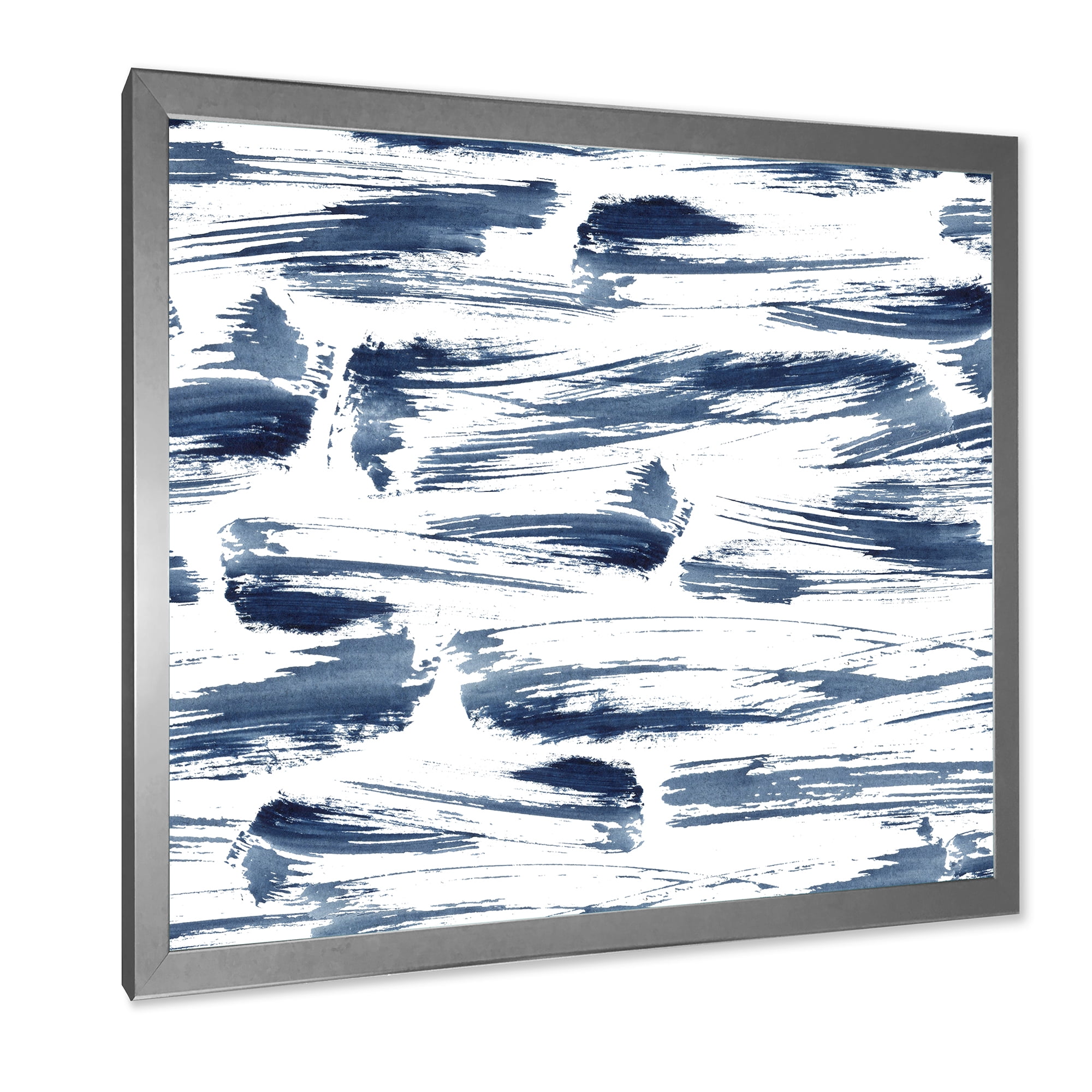 Designart 'Blue Abstract Aquatic Texture' Modern Framed Art Print