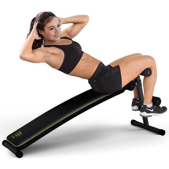 Heavy Duty 5-Position Adjustable Ab Board - Weight Bench with Strength Training Accessory Ready & Compact Frame for Home Gym Core/Decline Workouts