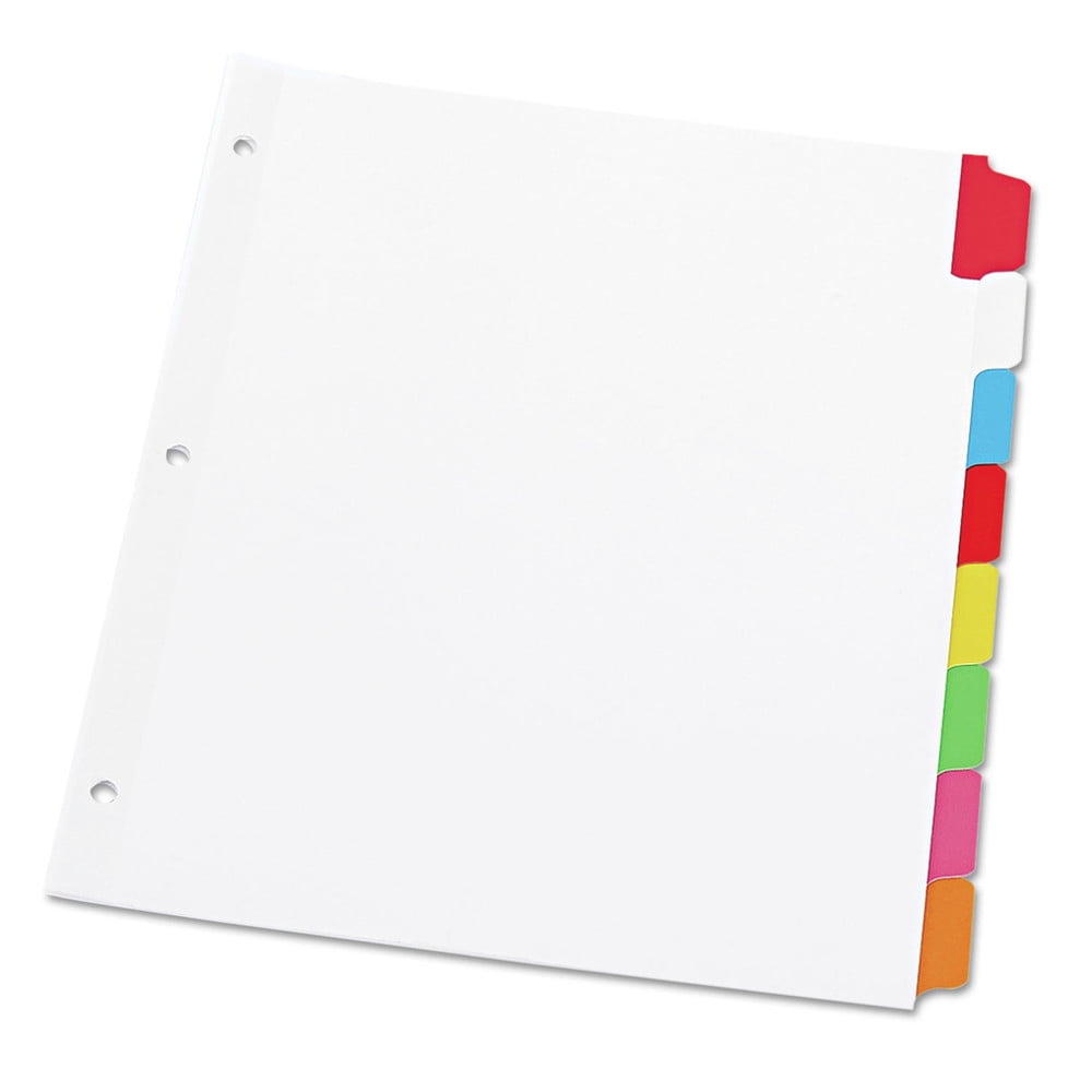 Universal UNV20819 11 in. x 8.5 in., 8-Tab, Deluxe Write-On/Erasable Tab Index - White (1-Set)