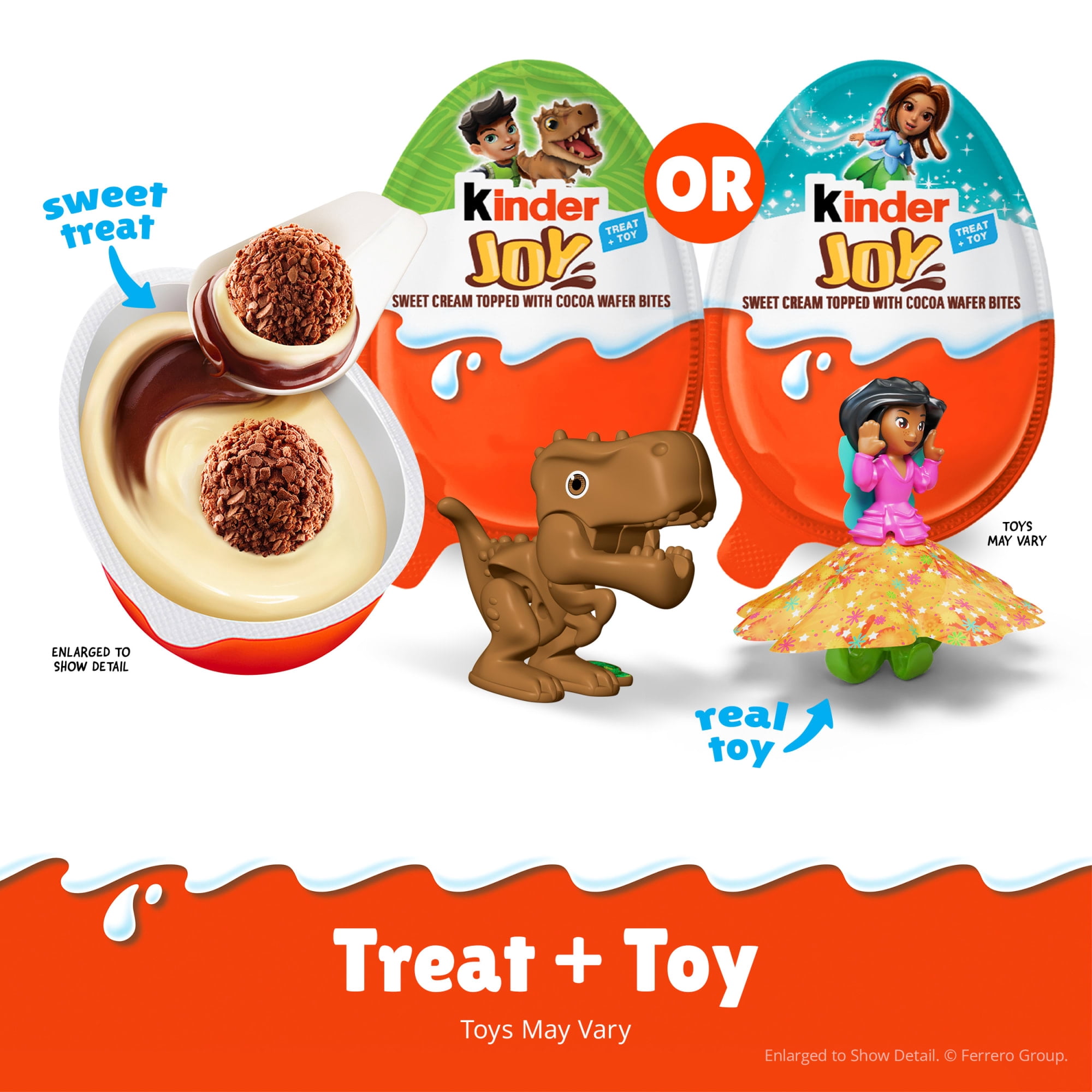 Kinder Joy Treat + Toy, Fairies & Friends Egg, Sweet Cream and Two Crispy Wafer Bites, 0.7 oz