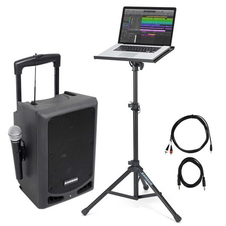 Samson 8" Portable Powered YouTube Karaoke Machine/System w/Mic+Laptop Stand