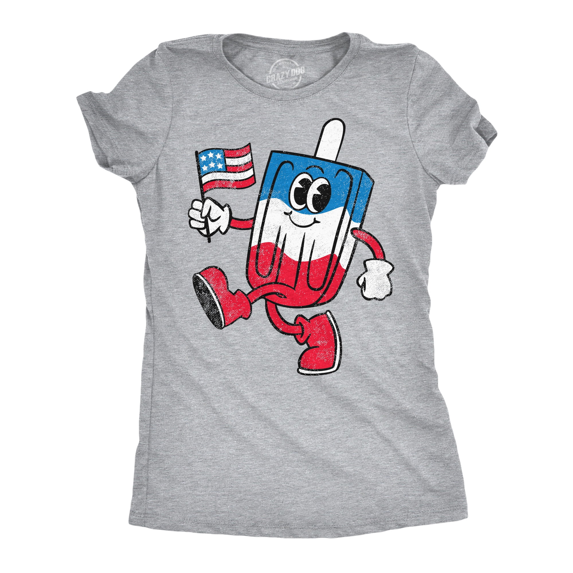 Funny 4th Of July T-Shirt For Women - Patriotic American Flag Heart V-Neck Tee | Here For The Boom!