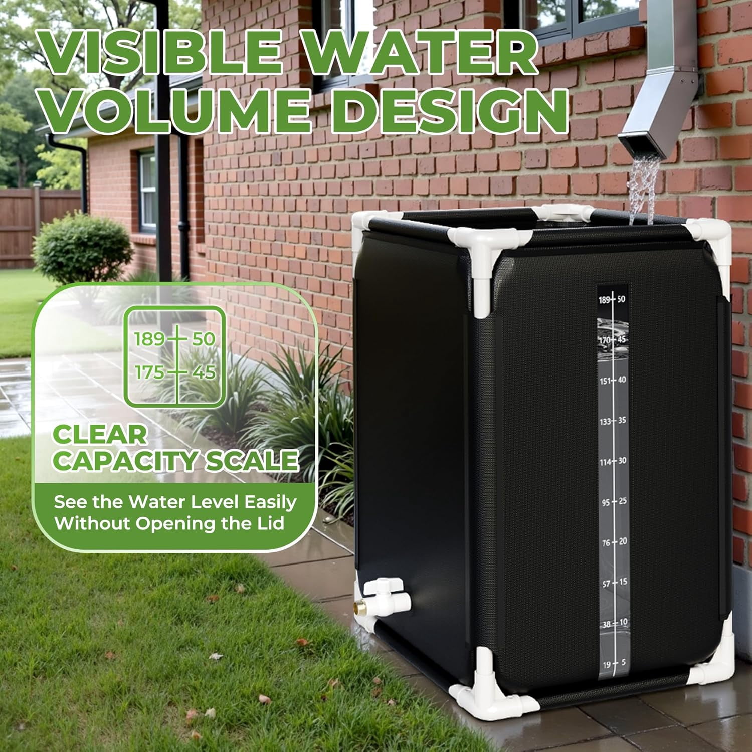 50 Gallon Collapsible Rain , Portable Water Storage  for Garden Irrigation