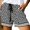 Black, variant on Sakmal Running Shorts Women's Hybrid Floral Print Plus Size Drawstring Elastic Waist Black Shorts with Pockets
