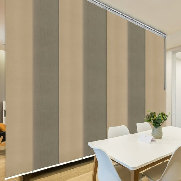 Domovina 7 Panel Track Vertical Blinds, Adjustable 110-153"W x 91.4"H - Fern/Lydos