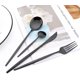 thumbnail image 3 of 40 Piezas Juego de cubiertos de acero inoxidable: cubiertos para la cena - utensilios de cubierta con tenedores/cucharas/cuchillo para comer Servicio para 10 (Negro), 3 of 4