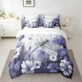 thumbnail image 2 of Dragonfly Bed in a Bag Twin 7 Piece Comforter Set Daisy Flowers Bedding Sets,Light Purple Ombre Oil Painting Sheet Set with Comforter Graffiti Art Rustic Animals Butterfly Bohemian Decor, 2 of 4