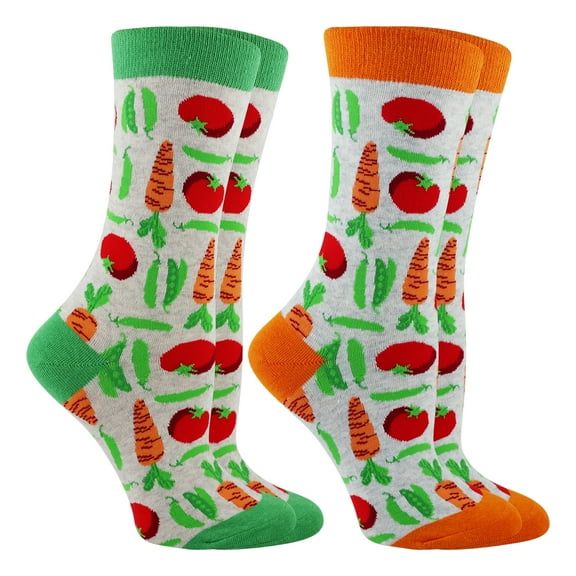 Garden Veggie Socks 2-Pack (Oatmeal/Ash Heather, Medium)