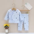 thumbnail image 2 of Gubotare Winter Pajamas for Toddler Girls Girls Pajamas - Soft PJs for Kids - Matching, Long Sleeve Toddler Pajamas for Girls 0 3 Months (Blue,0-3 Months), 2 of 7