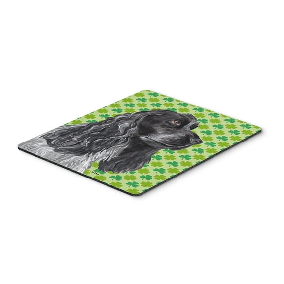 "Black Cocker Spaniel Lucky Shamrock St. Patricks Day Mouse Pad Hot Pad or Trivet"
