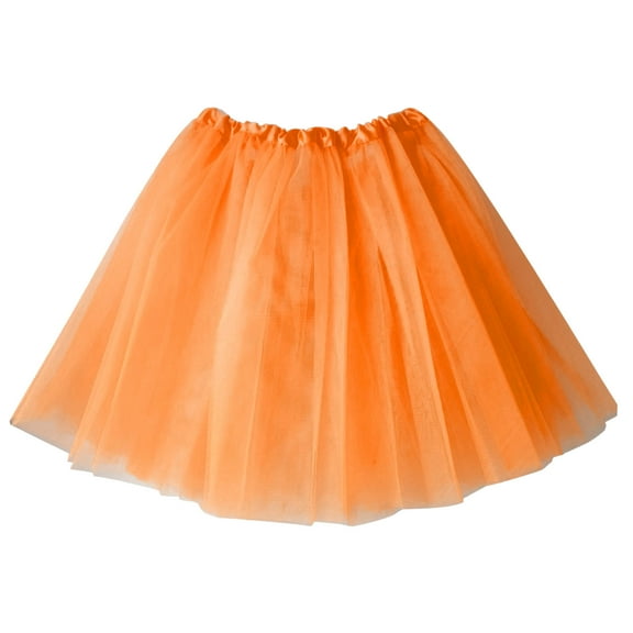 Ediodpoh Women's Tutu Skirt Six Piece Mesh Tutu Skirt Three Layer Solid Color Dance Puffy Half Skirt Womens Skirts Orange One Size