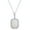 White/Silver, variant on Princess Cut Lab Created Opal And White Cubic Zirconia Square Halo Pendant Necklace In 14k Rose Gold Over Sterling Silver With 18" Chain