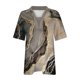 thumbnail image 3 of Tops Cortos para las Mujeres Blusas Impresas Manga Corta Turndown Collar Camiseta, Tops de Blusa para las Mujeres Casual, 3 of 5