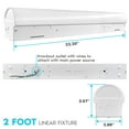 thumbnail image 4 of Luxrite 2FT LED Strip Light Fixture, 20W, 2600 Lumens, 3 Color Selectable 3500K-5000K, Dimmable, Damp Rated, UL Listed, 4 of 7