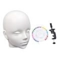 thumbnail image 2 of Bunblic Female Bald Mannequin Head Sturdy Realistic Versatile Professional Multipurpose Wig Styling Versatile Manikin Heads Accessory White, 2 of 8
