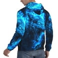 thumbnail image 6 of Fotbe Men's Hoodie with Blue Fire Wolf Pattern - Kangaroo Pocket Pullover Hooded Sweatshirt, Perfect for Daily Wear, Travel, and Home-X-Large, 6 of 7