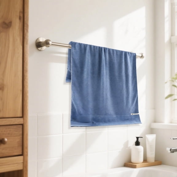 Bath Towels 2 Pcs,Large Ultra Soft & Absorbent Fiber Towels, 27.6x55.1 Inch Lightweight Quick Dry Blue Stripe Design for Home Use