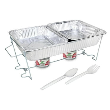 Sterno Buffet Kit Disposable Chafing Dish Buffet Set - Chafing Dishes for Buffet & Catering Food Warmers - Catering Supplies & Food Warming Trays for Buffet Party - 8-Piece Chafing Dish Set