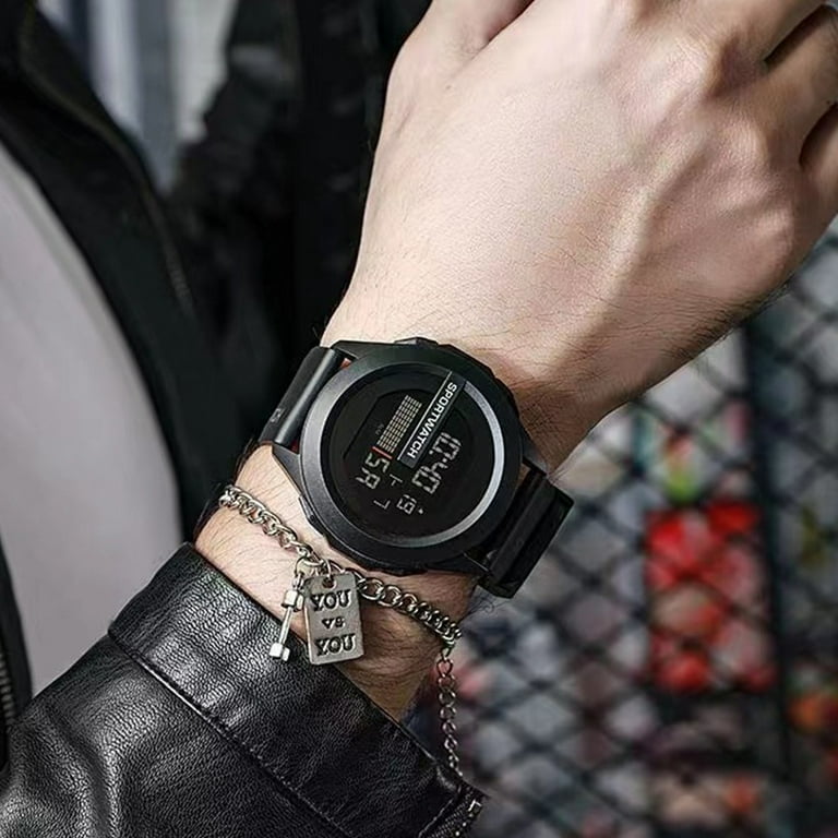 Black dial digital watch sales