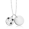 thumbnail image 2 of Gem Stone King 925 Sterling Silver Pendant Set with Round Black Zirconia, 2 of 5