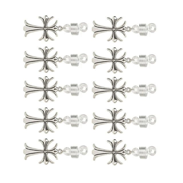 Dreadlocks Spiral Coil,10pcs Beard Coil Cross Beard Coil Pendant DIY Beard Coil User-Friendly Design