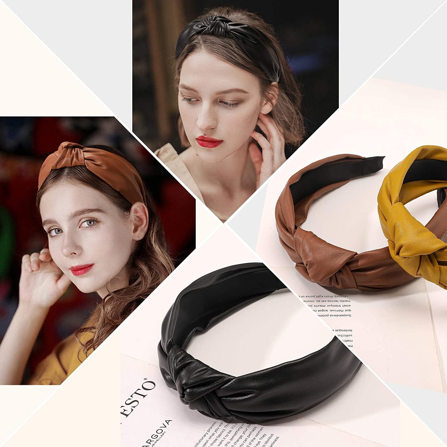 Headbands for Women Head Bands - Fashion Cute Black Wide Headband Hair  Accessories for Girls Oversize Large Lace Designer Head band No Slip for  Womens 
