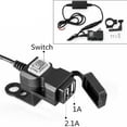 thumbnail image 2 of Zócalo Del Cargador De La Motocicleta Adaptador de corriente USB dual Toma de corriente USB a prueba de agua 12V-24V Accesorios para motos Sywqhk Accesorios para autos y motos, 2 of 5