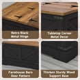 thumbnail image 4 of DreamCurship 31" Farmhouse Coffee Table with Storage, Square Large Center Table, Wood Center Coffee Table with Hidden Compartments for Living Room, Black, 4 of 7