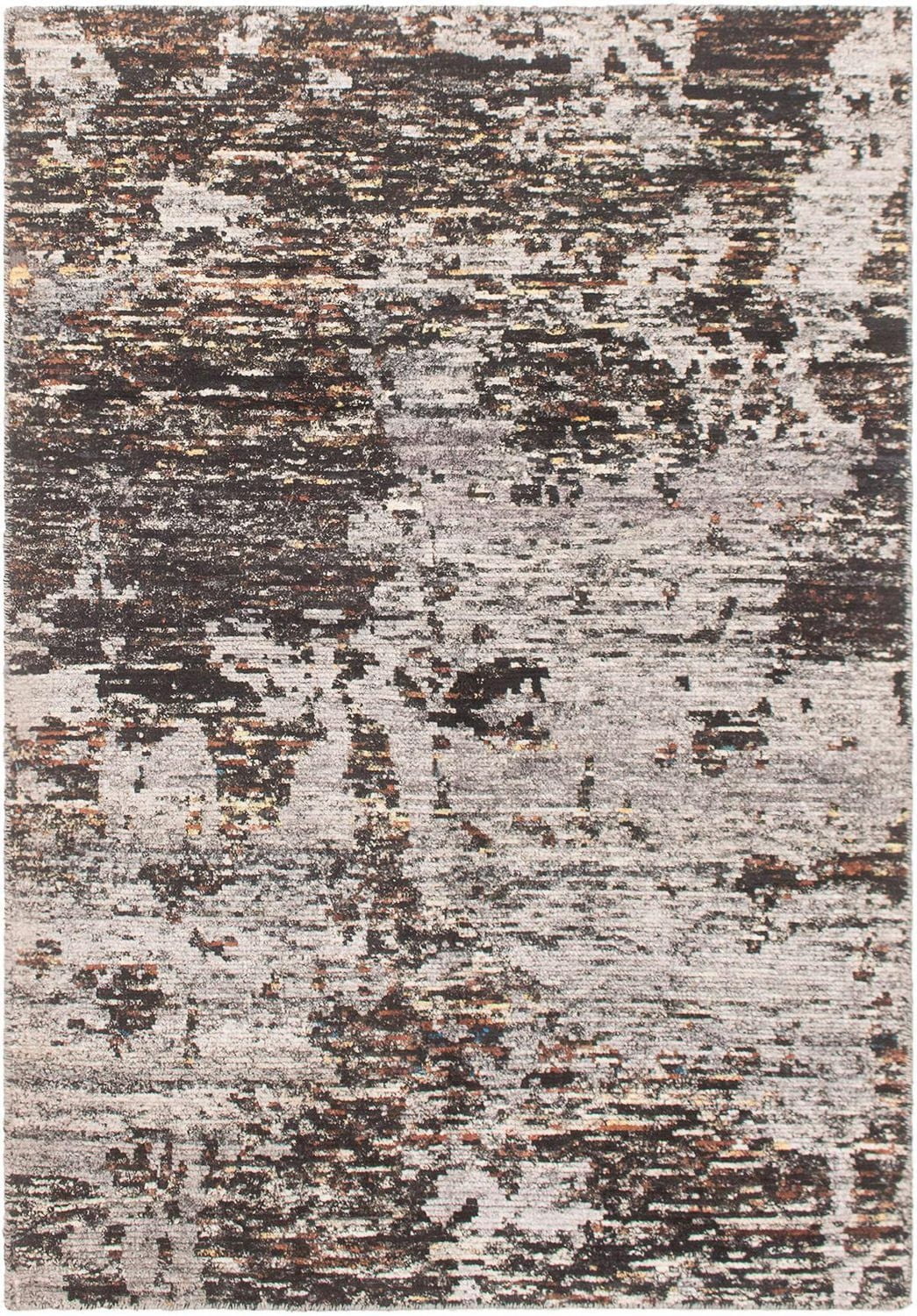 ECARPETGALLERY 5'5" x 7'9" Transitional Sari Silk Hand-knotted Area Rug for Living Room, Dining Room and Bedroom in Grey