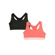 Athletic Works Girls Racerback Bras, 2-Pack, Sizes S-2XL