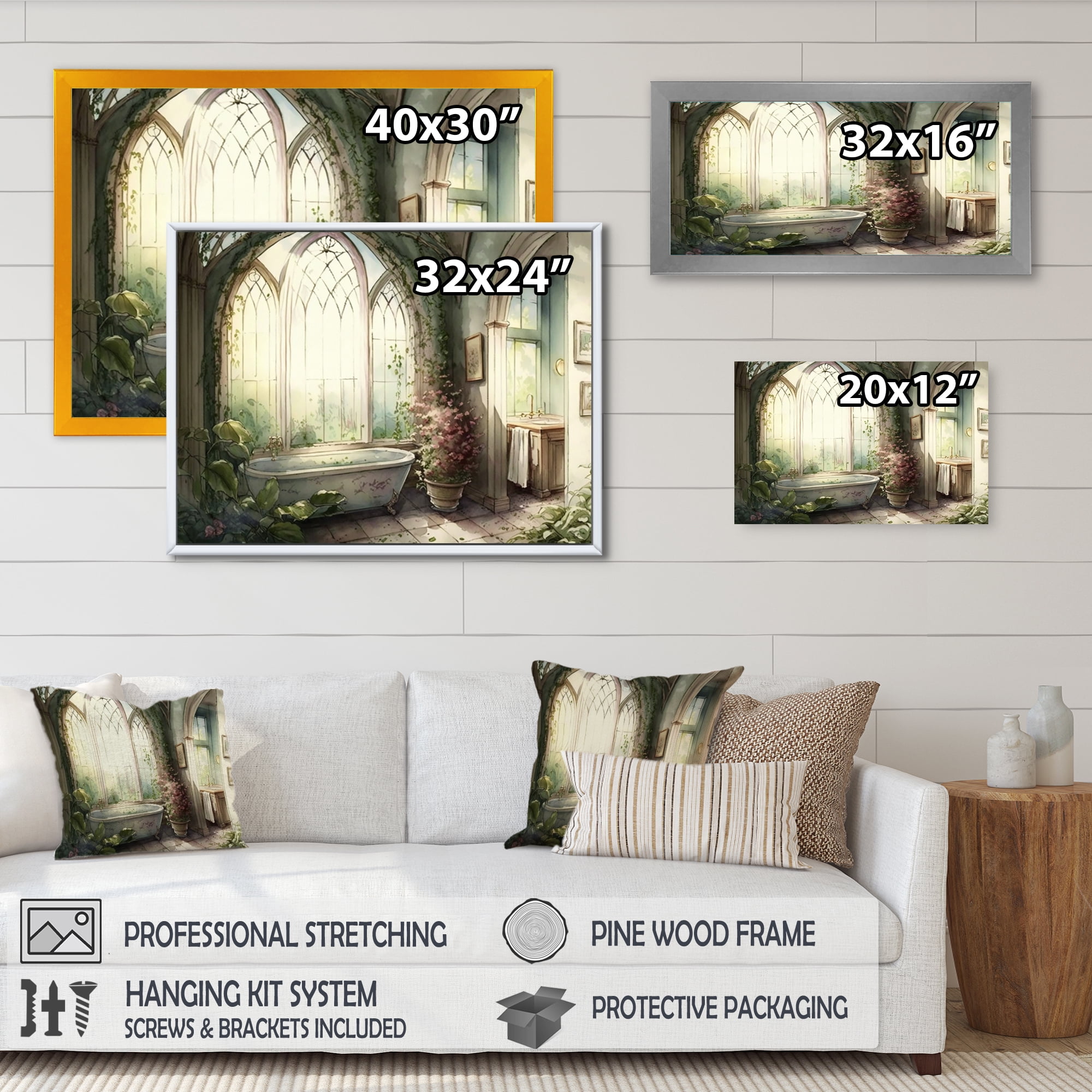 Designart Victorian Bathroom II Canvas Wall Art