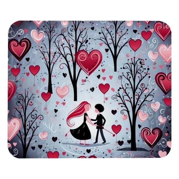 Valentine's Day Love Heart Computer Mouse Pad,Rubber Mouse Mat for Gaming, Office, Laptop, PC, Women