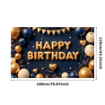 thumbnail image 3 of Gold Balloons Happy Birthday Banner Celebration Backdrop for Party Decoration Event Indoor Kids, 3 of 6