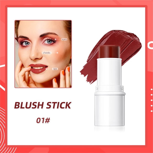Pompotops Beauty Products Clearance,Women Beauty Gifts,Multi Functional Makeup Stick Three Dimensional Repair High Gloss Powder Blusher Rouge Lip Stick Color Repair Stick