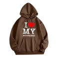 thumbnail image 1 of WEAIXIMIUNG Sweat à Demi-Zip pour Femmes Sans Capuche Saint-Valentin Adulte Manches Longues Imprimé Graphique Sweat à Capuche Pull Sweat-Shirts à Cordon, 1 of 6