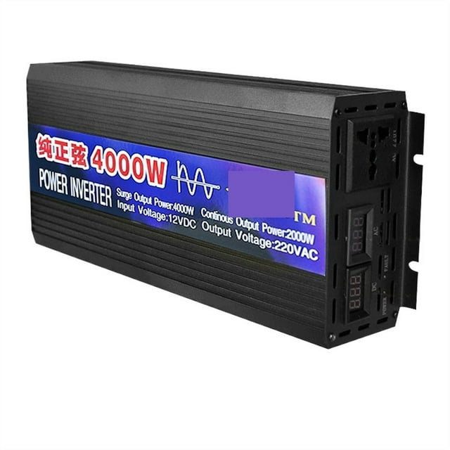 Pure Sine Wave Inverter 2000W 3000W 4000W Power Solar Car Inverters With LED Display DC 12V 24V To AC 220/110 Voltage Converter ,Wide Usage