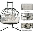 thumbnail image 6 of FKSLIFE Double Egg Chair with Stand Hammock Chair Cushion Outdoor Patio Wicker Loveseat Hanging Egg Chairs for 2 Persons, 6 of 7