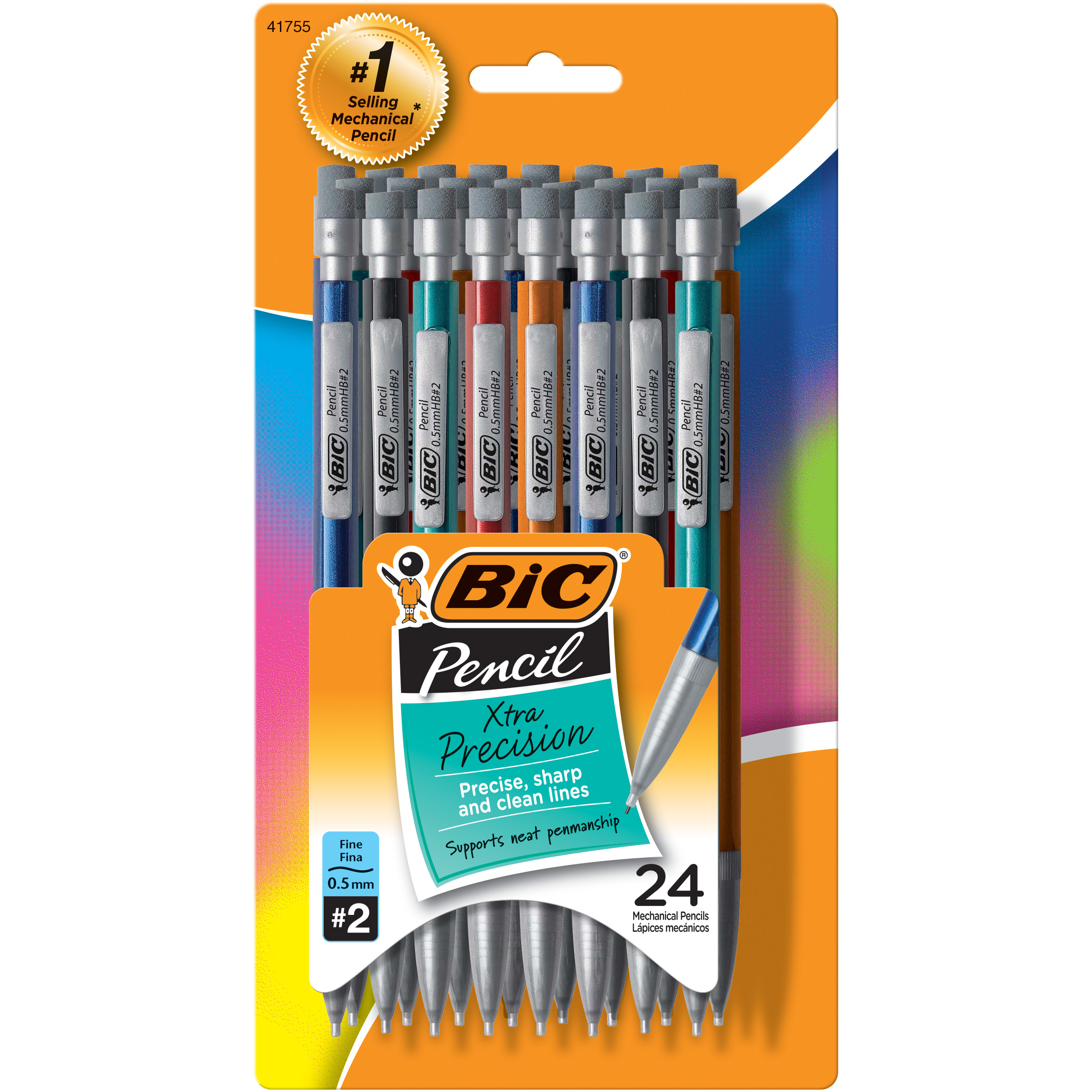 BIC Xtra-Precision Mechanical Pencil, Metallic Barrels, #2 Pencil, 24 Count - image 3 of 12