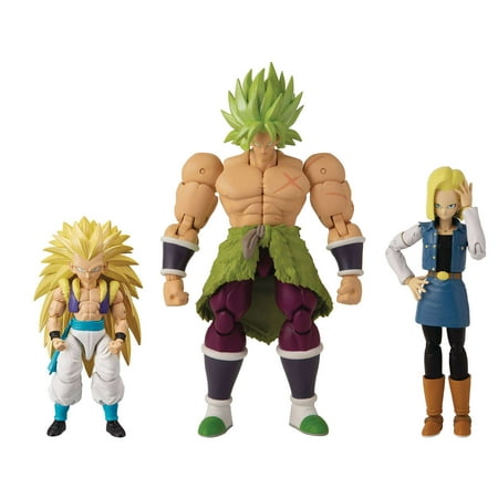 Dragon Ball Dragon Stars Series 12 Super Saiyan 3 Gotenks, Super Saiyan Broly & Android 18 Set of 3 Action Figures