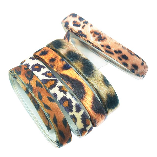 5 Yards Boots Shoes Embellishments Leopard Ribbon Wedding Party Gifts Wrapping Ribbon Leopard Velvet Ribbon 1cm
