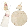 thumbnail image 4 of Manta y gorro realistas para bebé, gorro, gorro, manta Shower, bebé burritos Baoblaze Manta de franela, 4 of 8