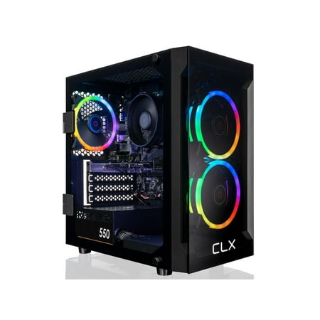 CLX SET Gaming Desktop - AMD Ryzen 7 5700G 3.8GHz 8-Core Processor, 16GB DDR4 Memory, Radeon Vega 8 2GB Shared Graphics 1TB NVMe M.2 SSD, WiFi, Win 11 Home 64-bit