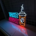 thumbnail image 2 of Craftnamesign Take Away Coffee Neon Sign, Coffee Shop Decor, Take Away LED Signs, 2 of 4