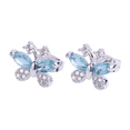 thumbnail image 1 of Aretes para Mujer LuckyLy de Mariposa con Cristal y Zirconias, Modelo Gina plateado UNITALLA, 1 of 7