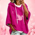 thumbnail image 2 of bravefron Oversized Hoodie for Women Cancer Short Sleeve Casual Fashion Y2K Streetwear Pullover Sweatshirt Back to School Top, 2 of 5