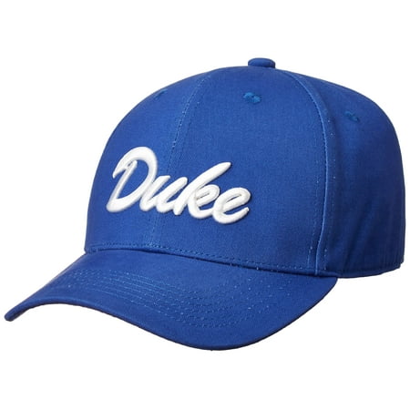 Duke Brand New Classic Style Fitted Baseball Cap Medium Hat, Official Royal Blue Team Color/Devils Logo, Embroidered Logo