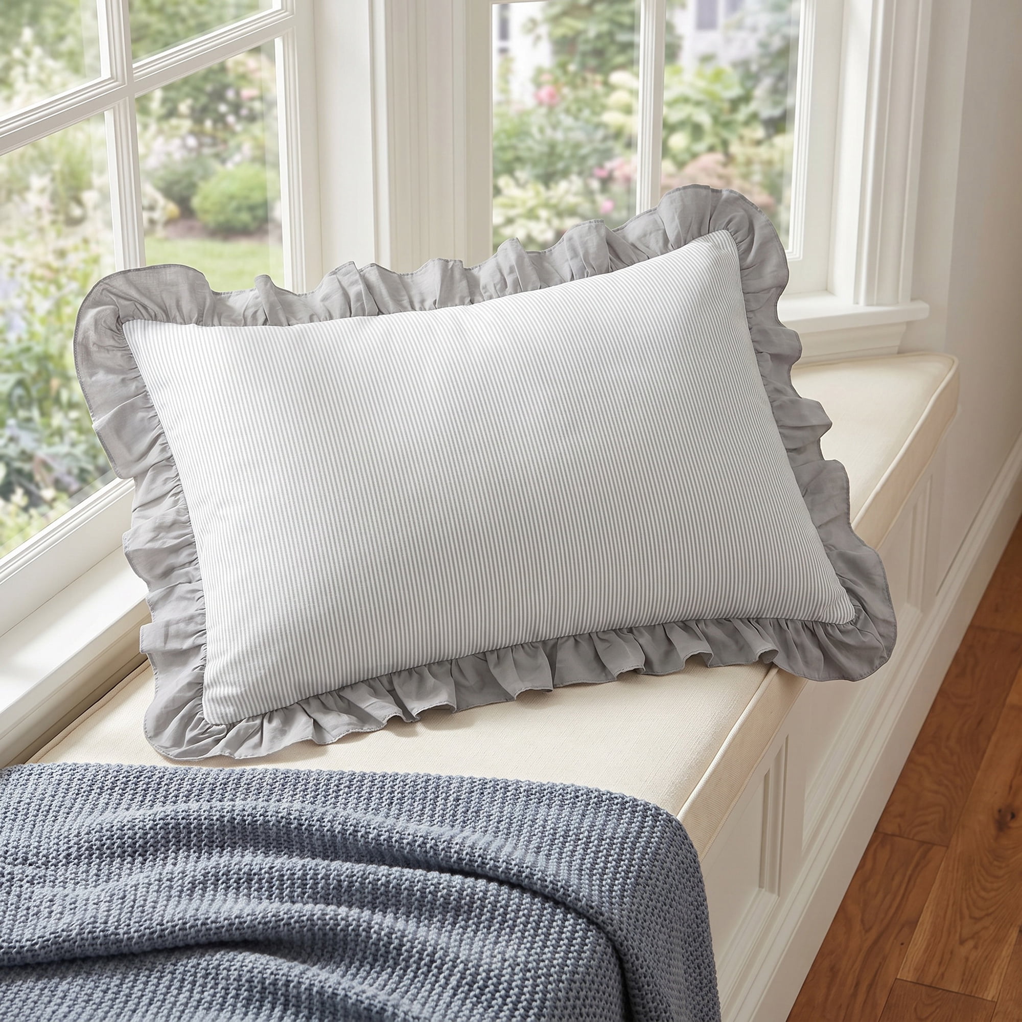 Unique Bargains 2Pcs Envelope Closure Wrinkle Resistant Cotton Pillowcase Queen Gray B