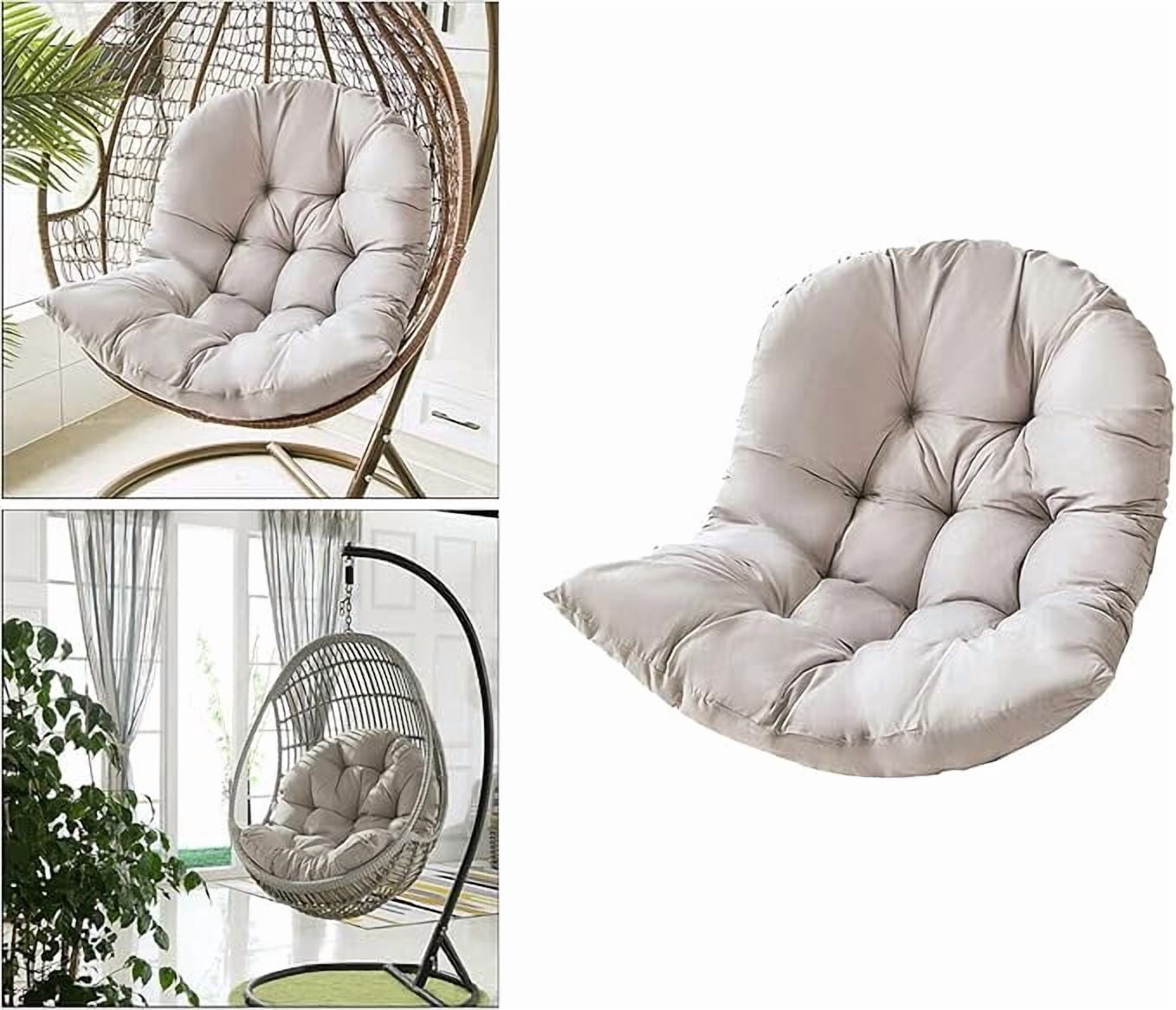 Egg Chair Outdoor Hammock Seat Cushion, Swing Hanging Chair Cushion for Indoor Outdoor Lounge Camping Yard Patio Garden Chair - Light Grey