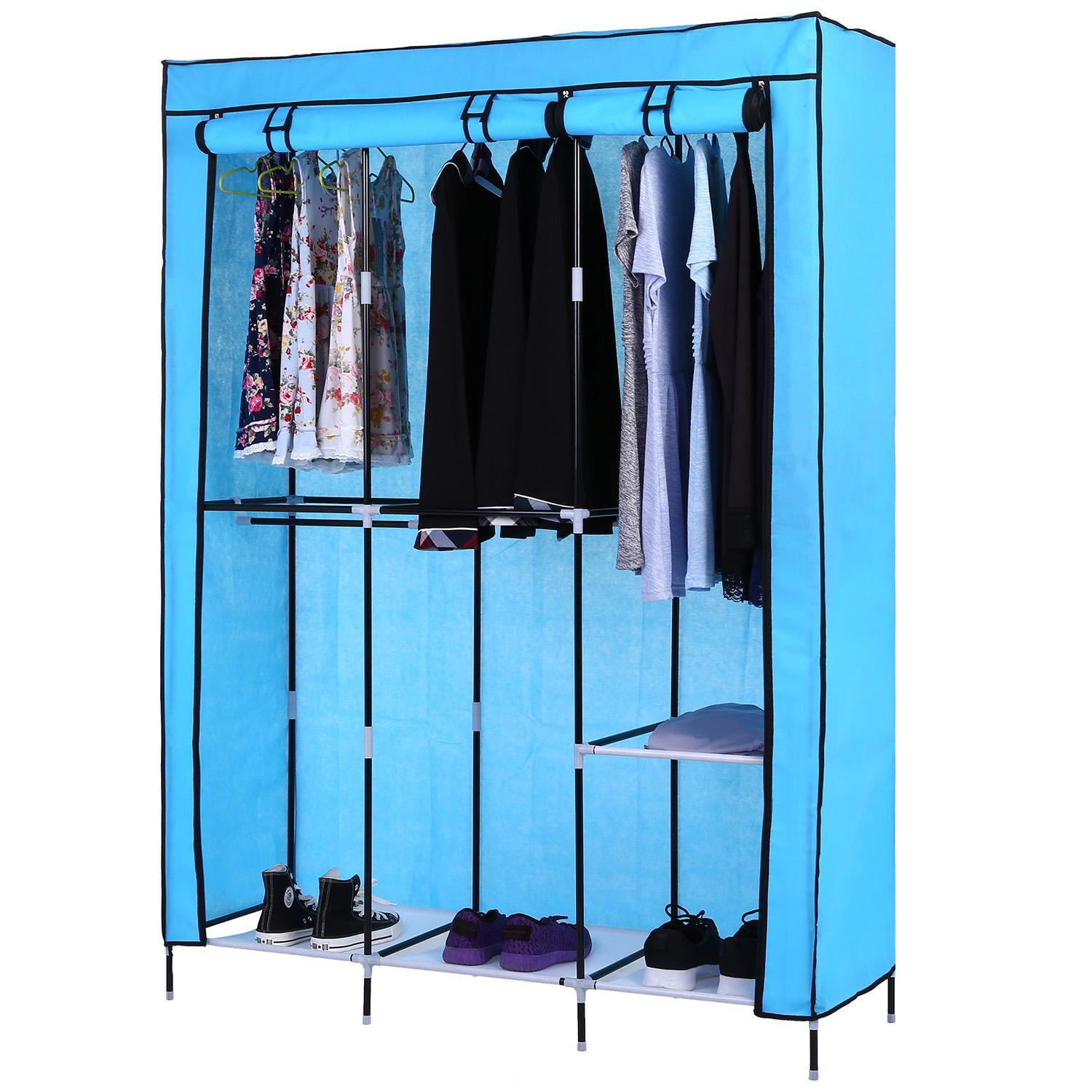 Home Furniture Diy Zip Up Clothes Closet Storage Rack Wardrobe