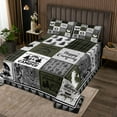 thumbnail image 2 of YST Kids Happy Camping Quilt Bedding Set Queen,Rustic Rv Camper Bedspread for Bunks Travel Trailer,Green Buffalo Plaid Patchwork Quilts Set Pine Tree Deer Christmas Coverlet Set, 2 of 5